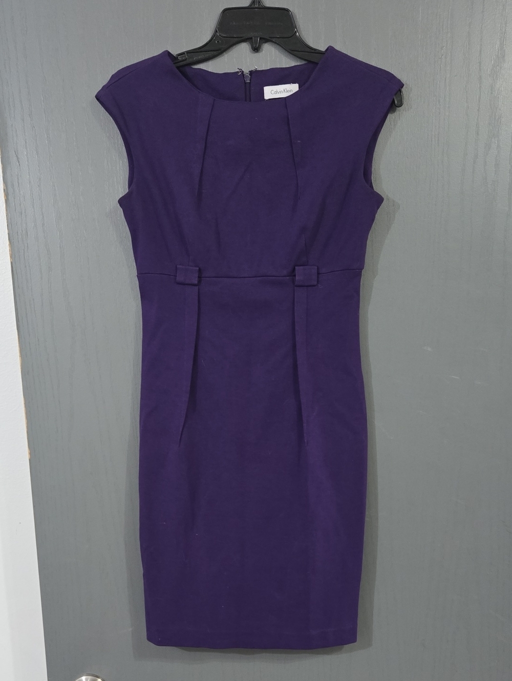 Calvin Klein Deep Purple Cap-Sleeve Sheath Dress